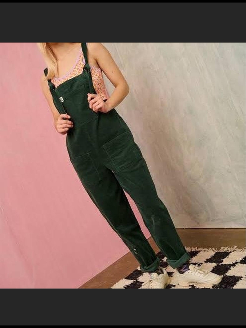 Dark Green Lucy And Yak Corduroy Overalls US 26 UK30